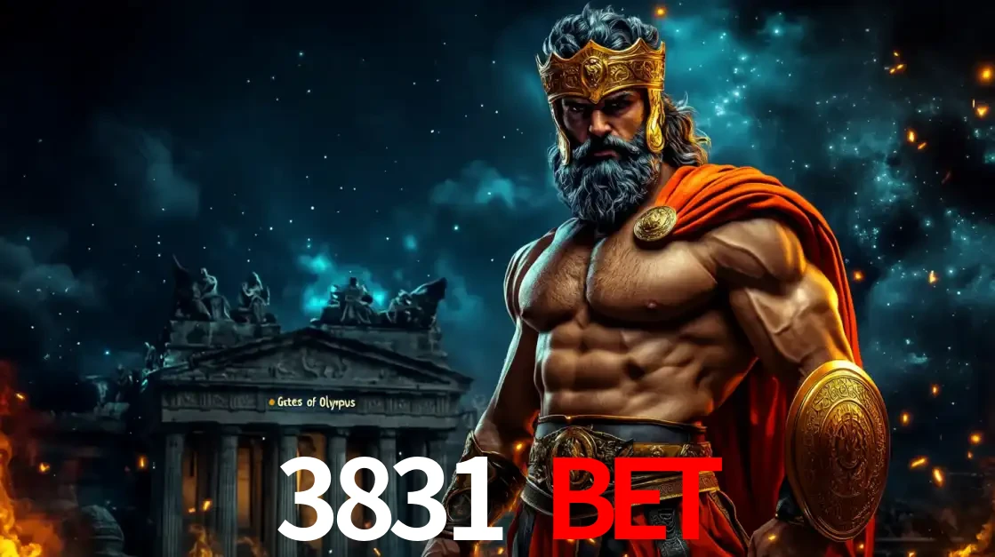 O poderoso Zeus do jogo de slot Gates of Olympus em frente ao seu templo, pronto para lançar multiplicadores divinos e prêmios épicos no cassino online 3831 bet.